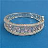 American Diamond Broad Kada with Rhodium Plating