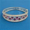 American Diamond Broad Kada with Rhodium Plating