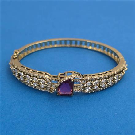 American Diamond Openable kada with Mehndi Plating