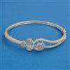 American Diamond Openable kada with Rhodium Plating 2 Tone Plating Mehndi Plating