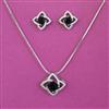 American Diamond Classic Pendant Set with Rhodium Plating