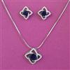 American Diamond Classic Pendant Set with Rhodium Plating