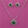 American Diamond Classic Pendant Set with Rhodium Plating