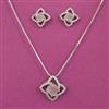 American Diamond Classic Pendant Set with Rhodium Plating
