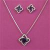 American Diamond Classic Pendant Set with Rhodium Plating