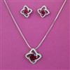 American Diamond Classic Pendant Set with Rhodium Plating