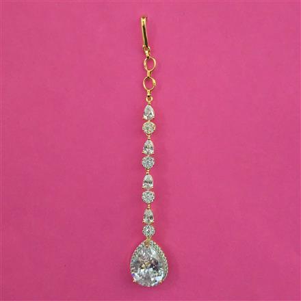 American Diamond Classic Tikka with Rhodium Plating