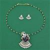 American Diamond Temple Pendant Set with 2 Tone Plating