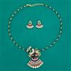 American Diamond Temple Pendant Set with 2 Tone Plating