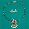 American Diamond Temple Pendant Set with 2 Tone Plating