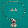American Diamond Temple Pendant Set with 2 Tone Plating
