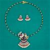 American Diamond Temple Pendant Set with 2 Tone Plating