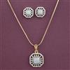 American Diamond Classic Pendant Set with 2 Tone Plating