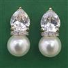 American Diamond Pearl Earring with 2 Tone Plating