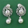 American Diamond Pearl Earring with Rhodium Plating 2 Tone Plating