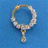 American Diamond Delicate Nose Ring with Rhodium Plating 2 Tone Plating