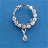 American Diamond Delicate Nose Ring with Rhodium Plating 2 Tone Plating