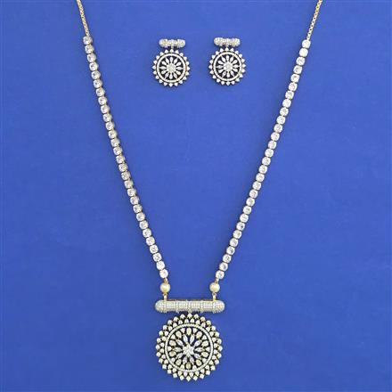 American Diamond Classic Necklace with 2 Tone Plating