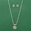 American Diamond Pearl Pendant Set with 2 Tone Plating