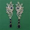 American Diamond Long Earring with 2 Tone Plating