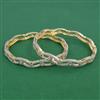 American Diamond 2 Pc Classic Bangles with 2 Tone Plating