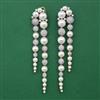 American Diamond Pearl Earring with Rhodium Plating 2 Tone Plating