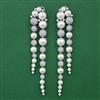 American Diamond Pearl Earring with Rhodium Plating 2 Tone Plating