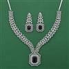 American Diamond Classic Necklace with Rhodium Plating