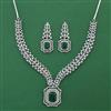 American Diamond Classic Necklace with Rhodium Plating