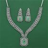 American Diamond Classic Necklace with Rhodium Plating