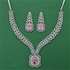 American Diamond Classic Necklace with Rhodium Plating