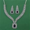 American Diamond Classic Necklace with Rhodium Plating
