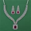 American Diamond Classic Necklace with Rhodium Plating