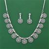 American Diamond Classic Necklace with Rhodium Plating 2 Tone Plating Mehndi Plating Carat Plating