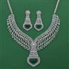 American Diamond Classic Necklace with Rhodium Plating