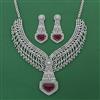 American Diamond Classic Necklace with Rhodium Plating