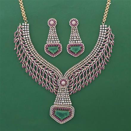 American Diamond Classic Necklace with Carat Plating