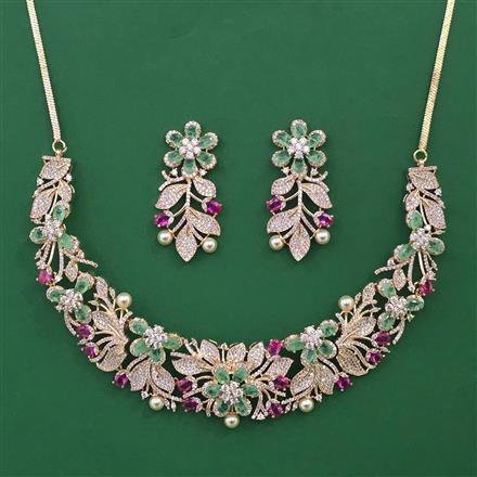 American Diamond Classic Necklace with Carat Plating