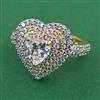 American Diamond Adjustable Ring with Rhodium Plating 2 Tone Plating Mehndi Plating Carat Plating