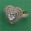 American Diamond Adjustable Ring with Rhodium Plating 2 Tone Plating Mehndi Plating Carat Plating