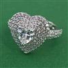 American Diamond Adjustable Ring with Rhodium Plating 2 Tone Plating Mehndi Plating Carat Plating