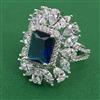 American Diamond Adjustable Ring with Rhodium Plating