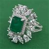 American Diamond Adjustable Ring with Rhodium Plating
