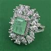 American Diamond Adjustable Ring with Rhodium Plating