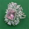 American Diamond Adjustable Ring with Rhodium Plating