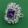 American Diamond Adjustable Ring with Rhodium Plating