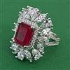 American Diamond Adjustable Ring with Rhodium Plating