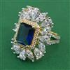 American Diamond Adjustable Ring with 2 Tone Plating