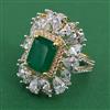 American Diamond Adjustable Ring with 2 Tone Plating