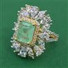 American Diamond Adjustable Ring with 2 Tone Plating